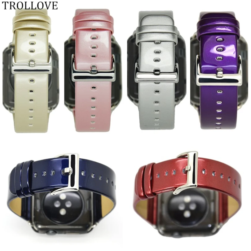 

Leather Bright Watch Bracelet For Apple Watch Band 42mm 38mm Watch Accessories Strap Watchband Wrist Bracelet Belt Series 1 2 3