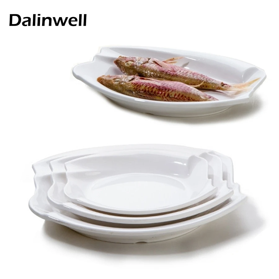 Korean Tableware White A5 Melamine Dishes Plates Fashion Square Board