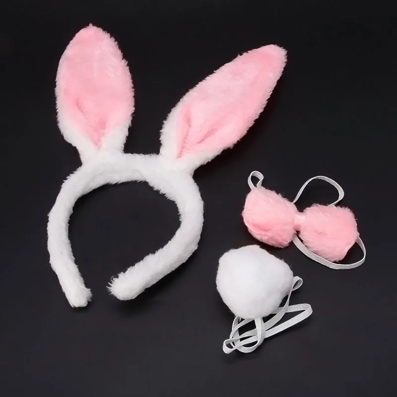 Newest Lovely Girls Rabbit Bunny Ears Headband Women Tail Necktie ...