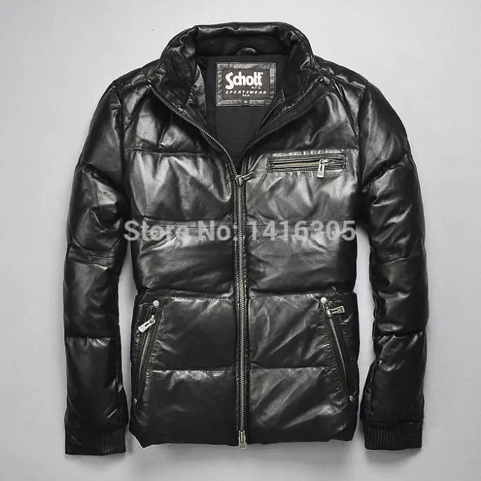 Buy Schott men's genuine leather jacket casual white