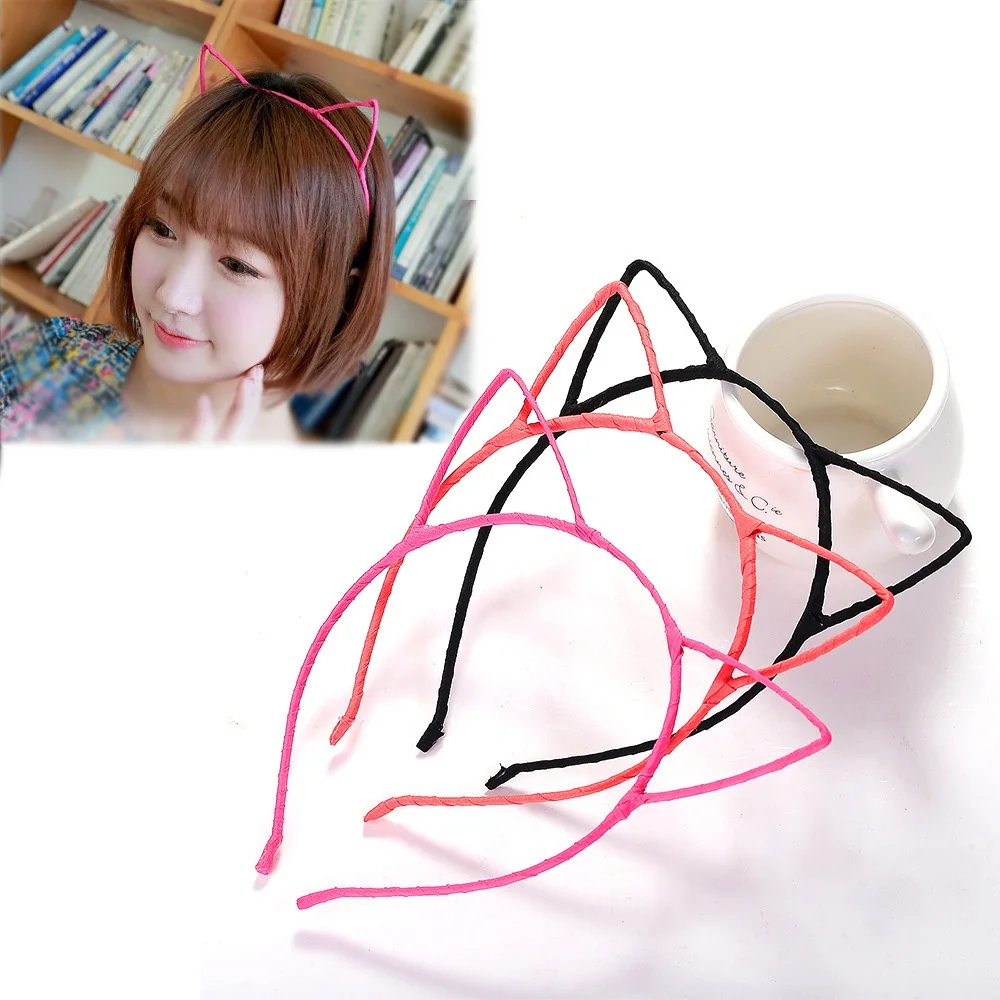 

Women Hair Hoops black Cat Ears Head Band birthday Party Hairband Lady Girl Bezel Hair Accessories for lady HeadBand
