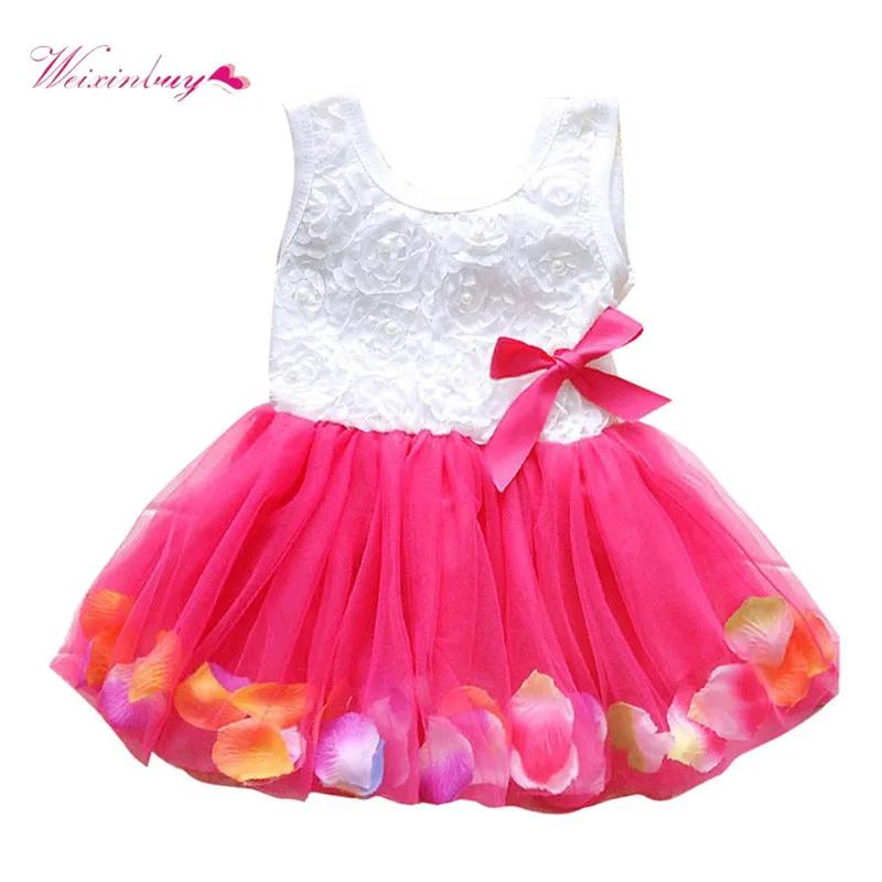 Платье для девочек; одежда для маленьких девочек; летняя детская одежда; вечерние платья-пачки принцессы с кружевным бантом и цветочным