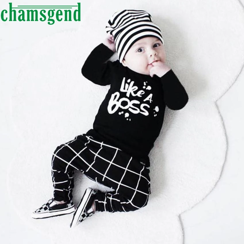 

kids clothing set Baby Boy Outfit Lettering Printed Long Sleeve T-shirt Tops+ Pants Set Baby Body P30 fashion children db21