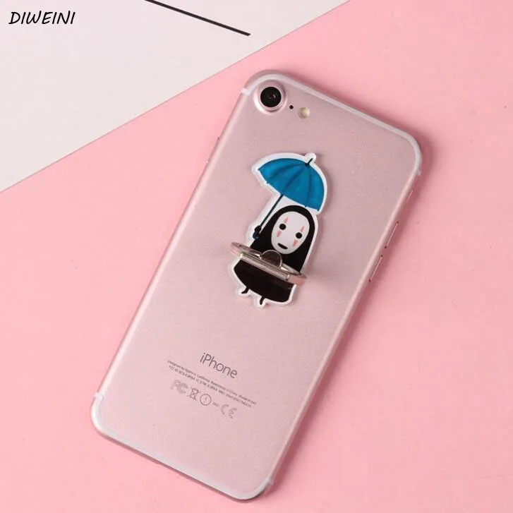 1 Pcs/set Lovely Anime No Face Men 360 Degree Finger Ring Mobile Phone Smartphone Stand Holder For phone