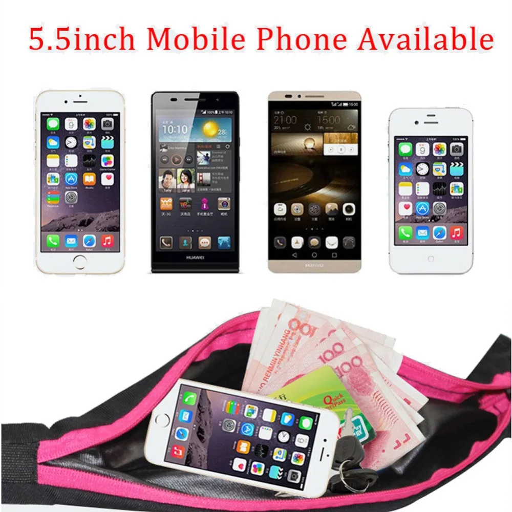 

Outdoor Equipments Practical Waterproof Two Pockets Waist-bag Stretch Pockets Outdoor Purses with Adjustable Strap