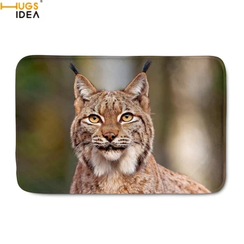

HUGSIDEA Home Decor Door Carpets Cute 3D Animal Bobcat Print Doormats Non-slip Floor Rugs Mats for Living Room/Bedroom/Kitchen