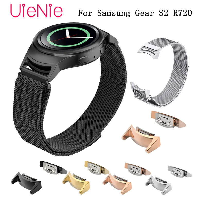 

For Samsung Gear S2 R720 smart watch Accessories magnetic ring stainless steel bracelet sports wristband with connector Strap