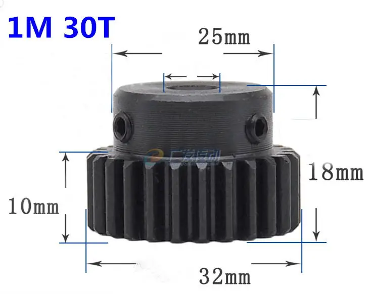 

Spur gear 1 mod 30 teeth 1M30T Bore 6/6.35/8/10/12/12.7/15/17mm motor accessory drive robot race transmission RC car
