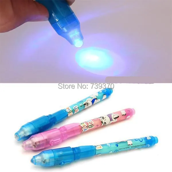 10Pcs Invisible Ink Spy Pen with Built in UV Light Magic Marker Secret Message