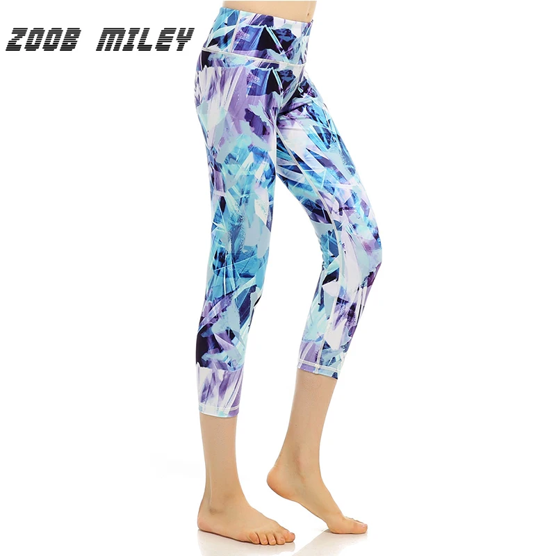 

ZOOB MILEY Women Professional Sports Leggings Calf Length Fitness Running Compression Tights Trousers Workout Training Pants