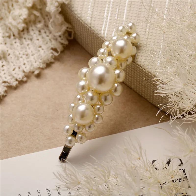 Yobest Fashion Pearl Hair Clip for Women Elegant Korean Design Snap Barrette Stick Hairpin Hair Styling Accessories - Окраска металла: 70009