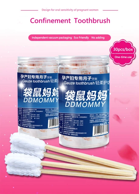 부드러운 구강 청소를 위한 일회용 모성 유아 거즈 칫솔