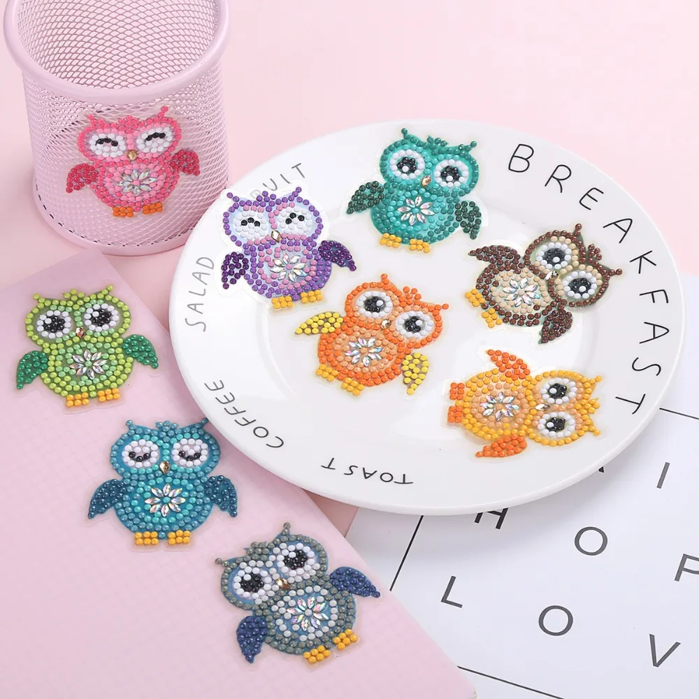 Special shaped Diamond Embroidery OWL butterfly bee Diamond Painting For kids Round Diamond Sticker For Cup Book Phone Decor DIY