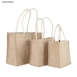THINKTHENDO 2019 Новые 3 размера сумки на плечо льняные повседневные сумочки для шопинга Эко сумка-мессенджер топ-ручка сумки