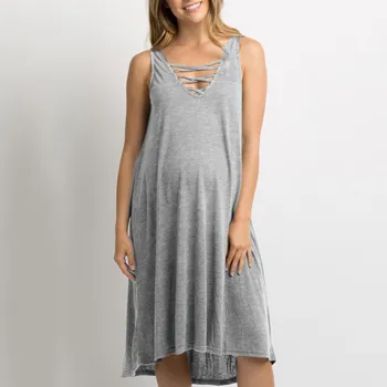 

vetement femme 2019 Women Maternity pregnant clothes Dresses Summer Sleeveless Casual Sundress Nursing Pregnancy Dress Clothes