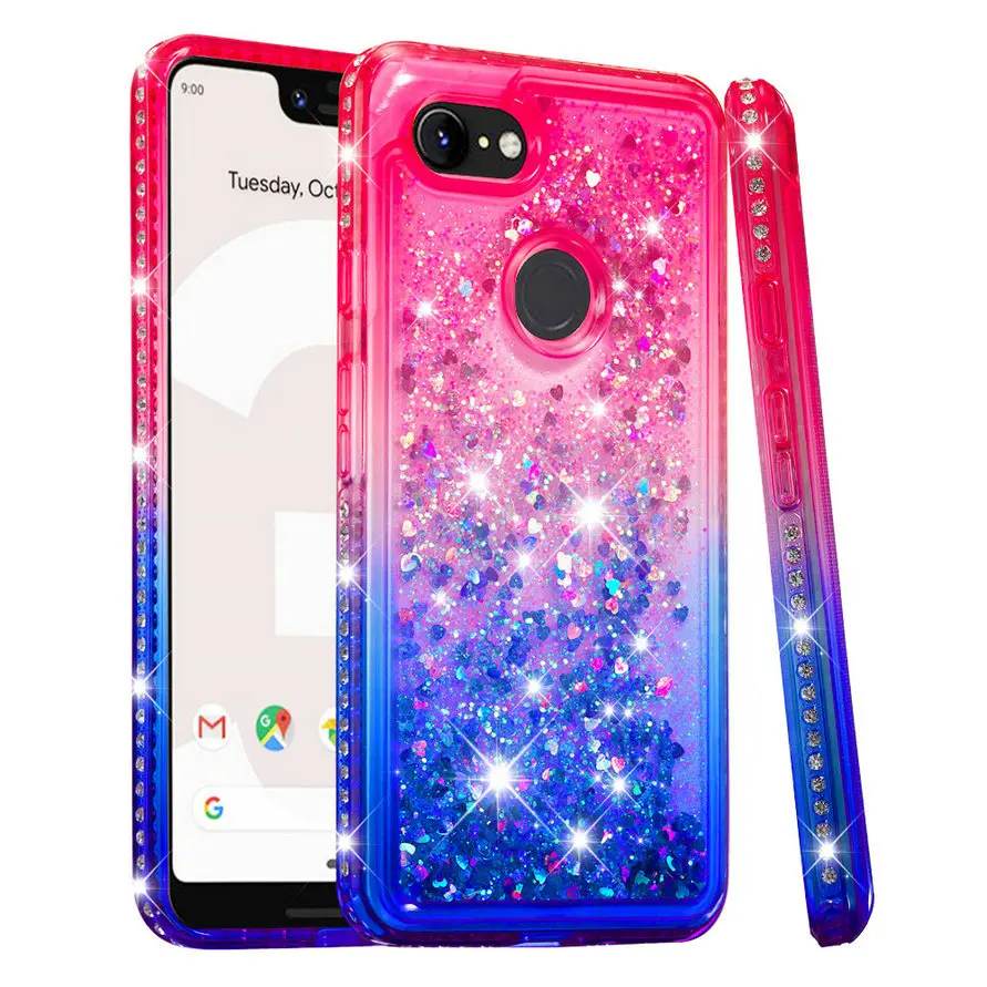 For Google Pixel 3 /Pixel 3 XL Case Fashion Glittering Diamond Rhinestone Soft Silicone Shockproof Quicksand Phone Case Cover