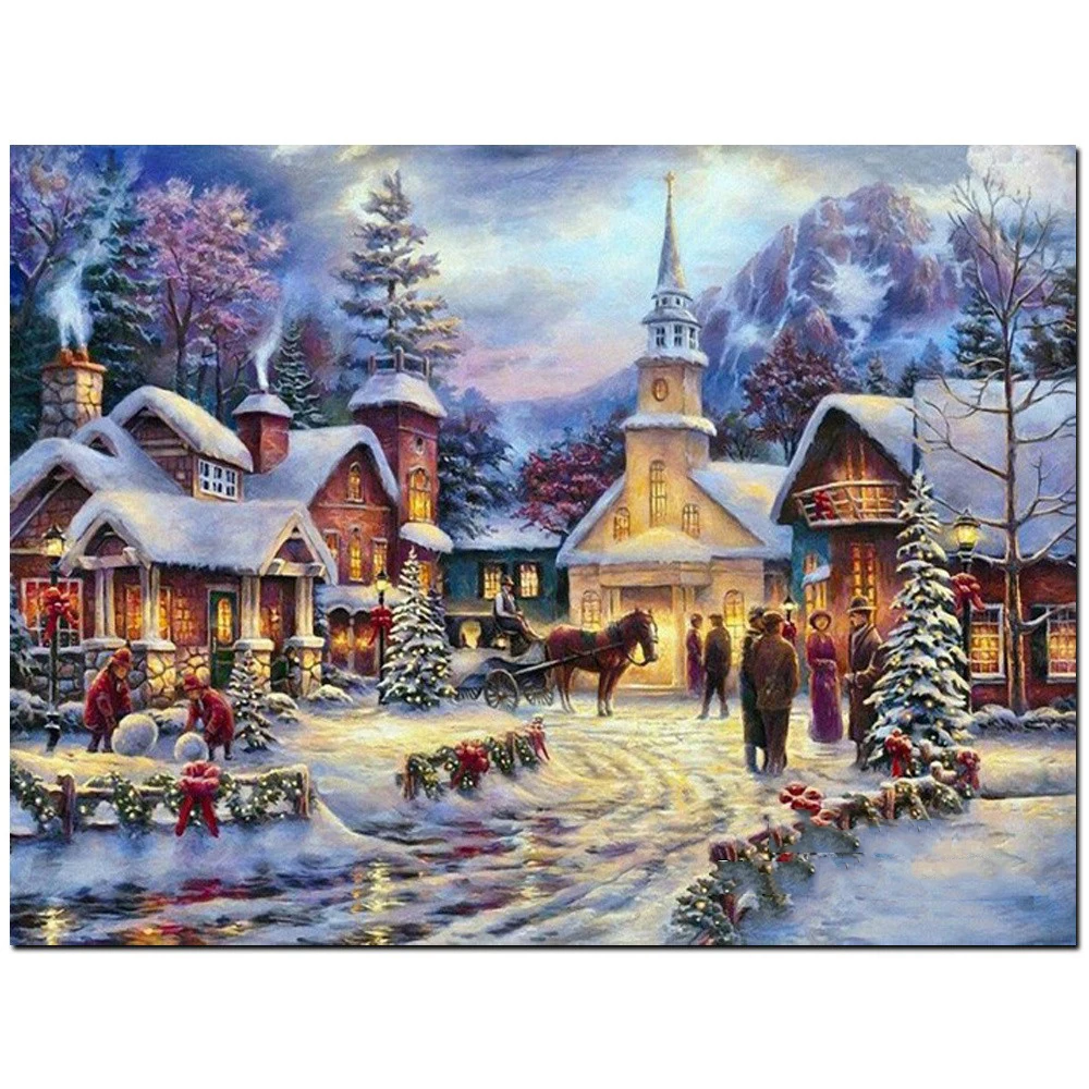 Snow Winter Pattern Diamond Painting Embroidery Cross Stitch Handwork Supply 6A