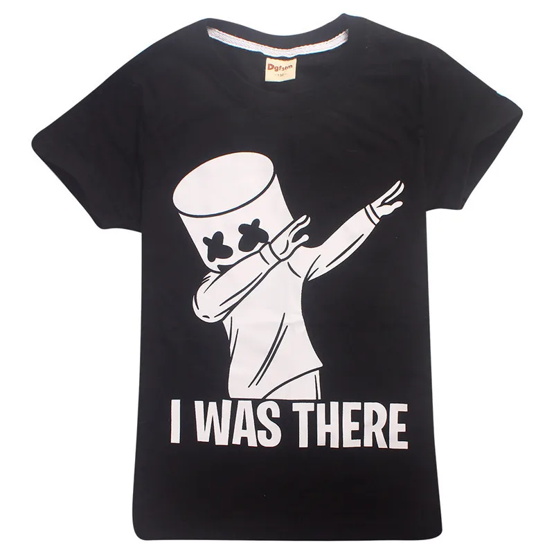 

Kids Boy Girl Summer T-shirt 100% Cotton DJ Marshmello Music Dance Shirt Printed Letter I WAS THERE Child Top Teens Slim Tee