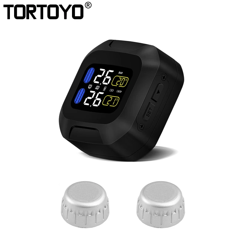 

Smart Mini Wireless Motorcycle TPMS Tire Pressure Monitoring System Motor Tyre Security Alarm with 2 External Sensor Moto Tools