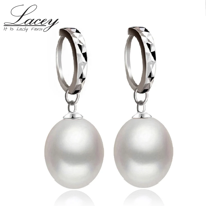

Real natural Freshwater pearl earrings for women,white pink hoop wedding 925 sterling silver earrings for girl birthday gift