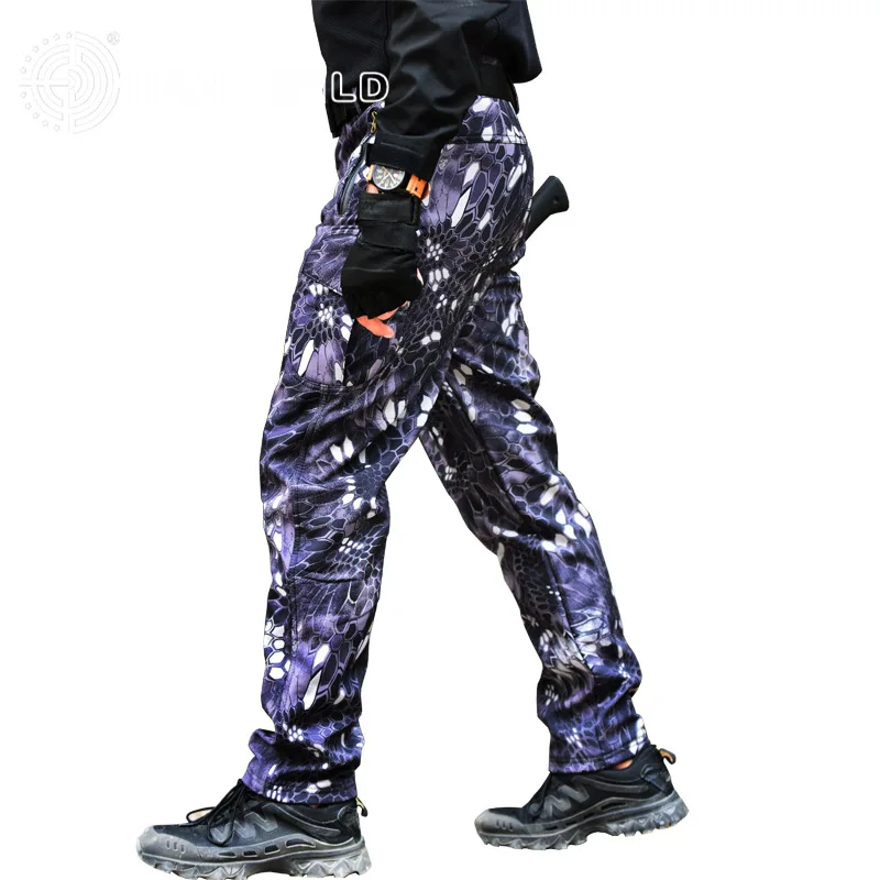 Poco de la piel de tiburón, impermeable a prueba de viento al aire libre senderismo Trekking CS caza de camuflaje pantalones hombres pantalones de lana pantalones de ejército Pantalones Poco de la piel de tiburón, impermeable a prueba de viento al aire libre senderismo Trekking CS caza de camuflaje pantalones hombres pantalones de lana pantalones de ejército Pantalones