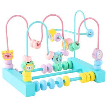 

Kids Toys Cartoon Wooden Toys Around Beads Math Baby Developmental Early Learning Montessori Educational Toys For Children Gift