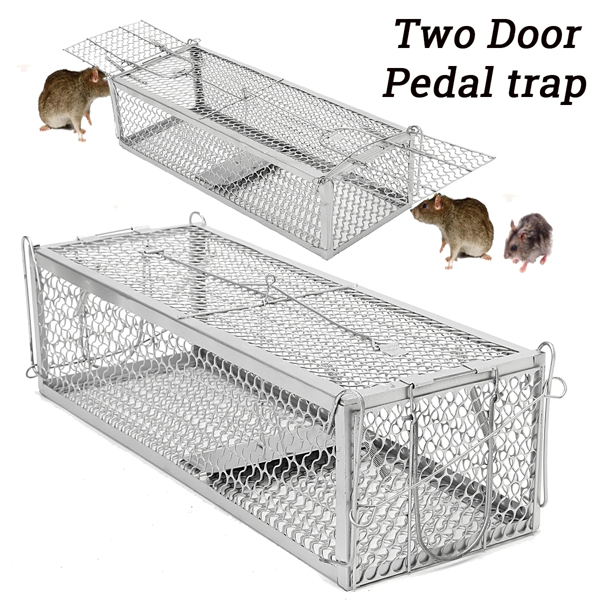 Dual Door Rat Cage Mice Repeller Rodent Animal Mouse Trap Hamster Cage