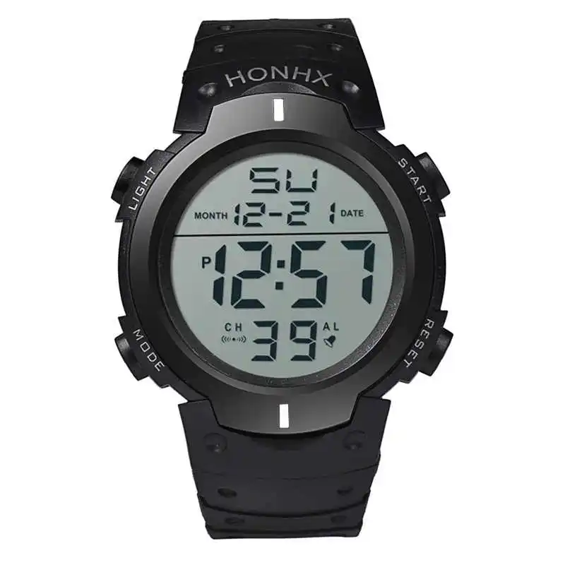 Fashion Waterproof watch men mechanical automatic Men's Boy LCD Digital Stopwatch Date Rubber Sport Wrist Watch #4d26 (3)