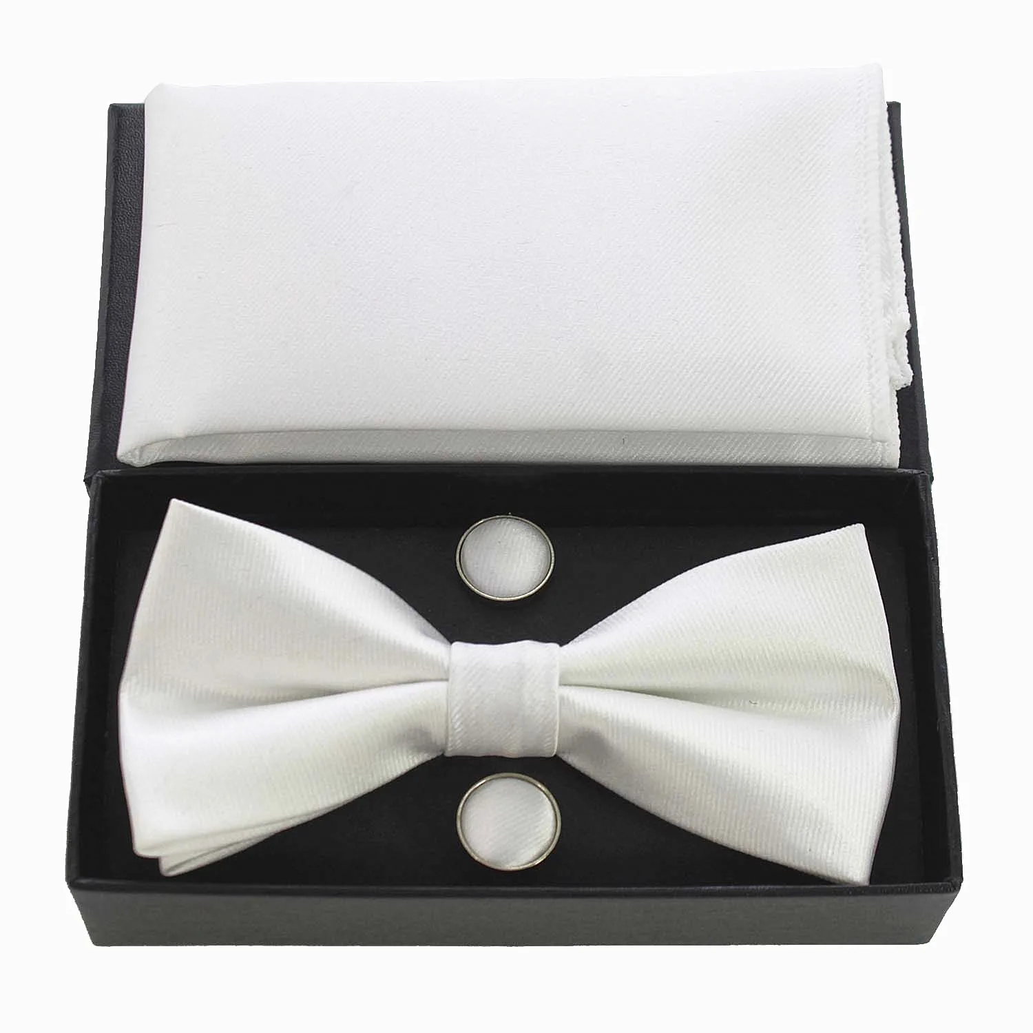 JEMYGINS шелк Soild мужской галстук-бабочка карман квадраты запонки, Подарочная коробка набор бабочка Платок для мужчин вечерние свадебные - Цвет: 10