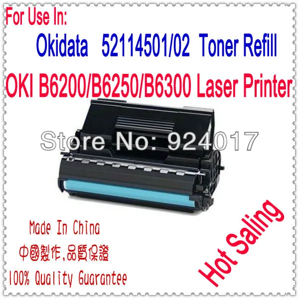 

Use For OKI 6200 6250 6300 Toner Printer,Black Toner For Okidata B6200 B6250 B6300 Printer,Toner Refill For OKI 52114501,10K