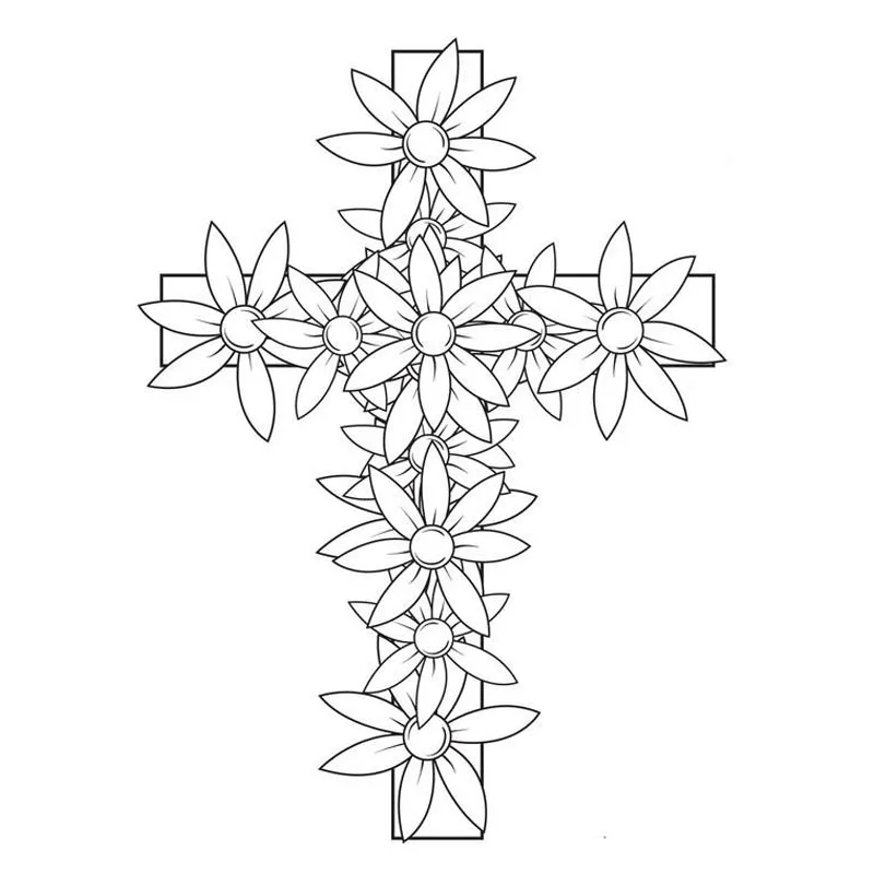 

Ufurty Metal Cutting Dies cross with flowers Stitched DIY Scrapbooking Stamps Craft Embossing Die Cut Making Stencil Template