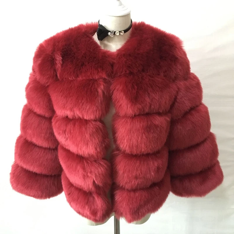 S-3XL Mink Coats Women 2018 Winter New Fashion Pink FAUX Fur Coat Elegant Thick Warm Outerwear Fake Fur Jacket Chaquetas Mujer