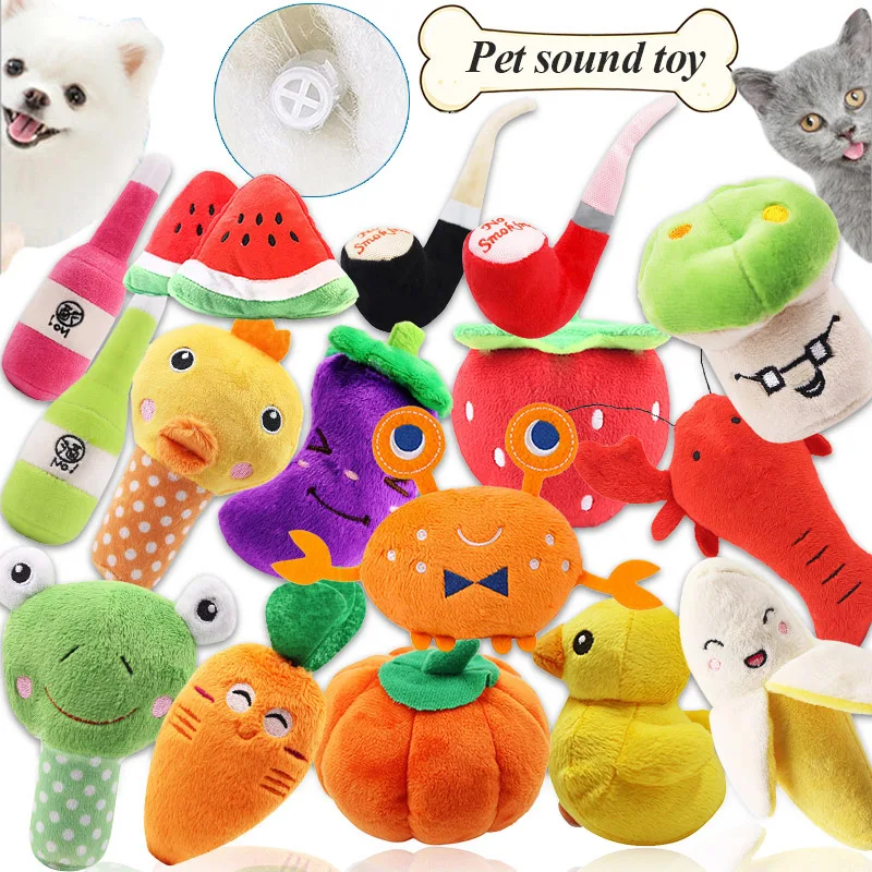 

Dog Toy Plush Canvas Bite Toys for Dog Cat Cite Vocal Creative Simulation Animals Vegetable Fruit Toy Chew Squeaky Toy for Pet 3