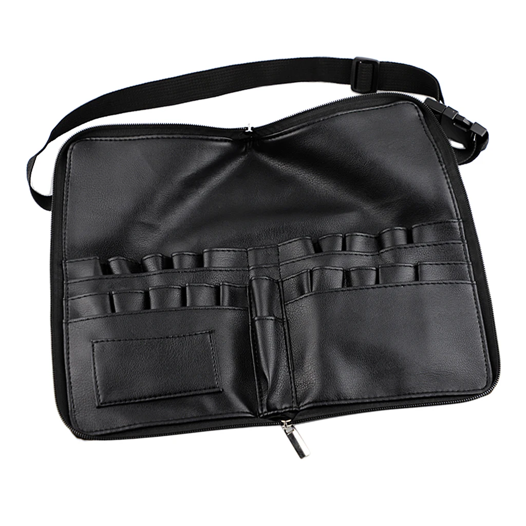 Professional Zippered Makeup Brush Bag/Case, Portable 24 Pockets Cosmetic Brush Holder Organizer