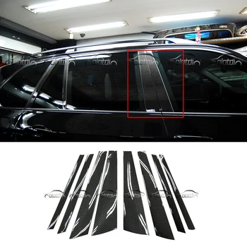 

Car Window BC Column Trim Strips Carbon Fiber Car Body protection sequins decals Stickers 6pcs for BMW E70 X5 X5M