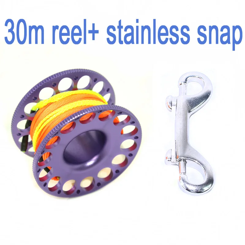 30m purple reel NiteScuba Дайвинг алюминиевая катушка на палец нейлоновая линия 30 м нержавеющий Болт Оснастки для SMB буй подводная фотография Аксессуары - Цвет: 30m purple reel