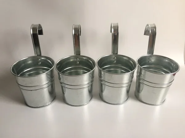 10pcs Lot D9 5xh18cm Wall Hanging Galvanized Bucket Silvery Metal 10pcs Lot D9 5xh18cm Wall Hanging Galvanized Bucket Silvery Metal Plant Flower Pots Balcony Pot Sf 042 In Planters From Home