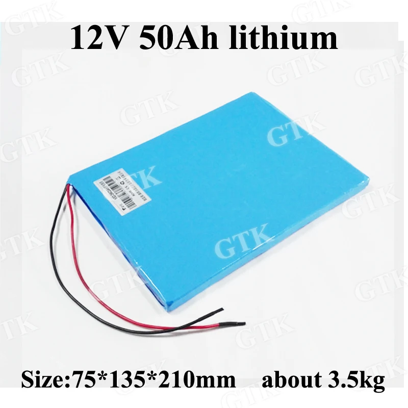 GTK thium 12V батарея 12v 50AH литиевая батарея 3s 18650 с BMS для 12V 480W инвертор для хранения солнечной энергии питание скутер