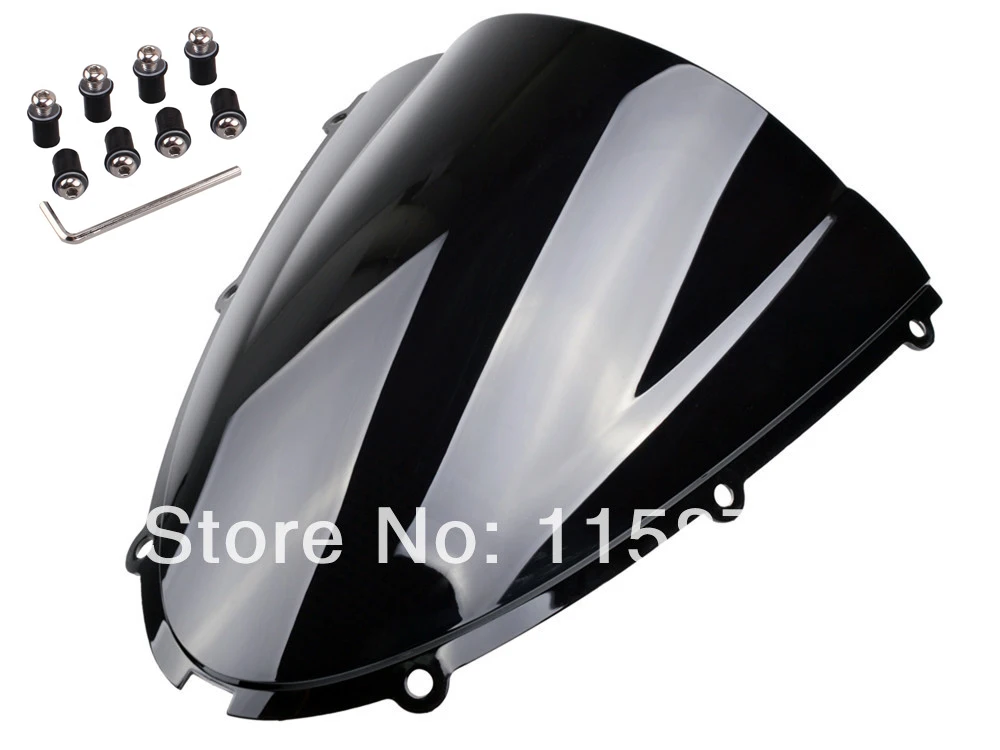 

Black Windshield Windscreen For Kawasaki ZX6R 636 2005 2006 2007 2008 Free Shipping