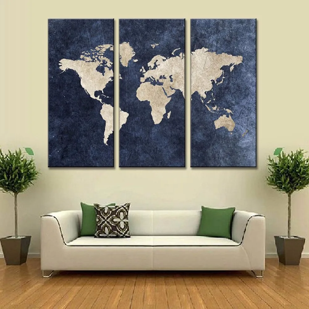 Navy Blue World Map-2
