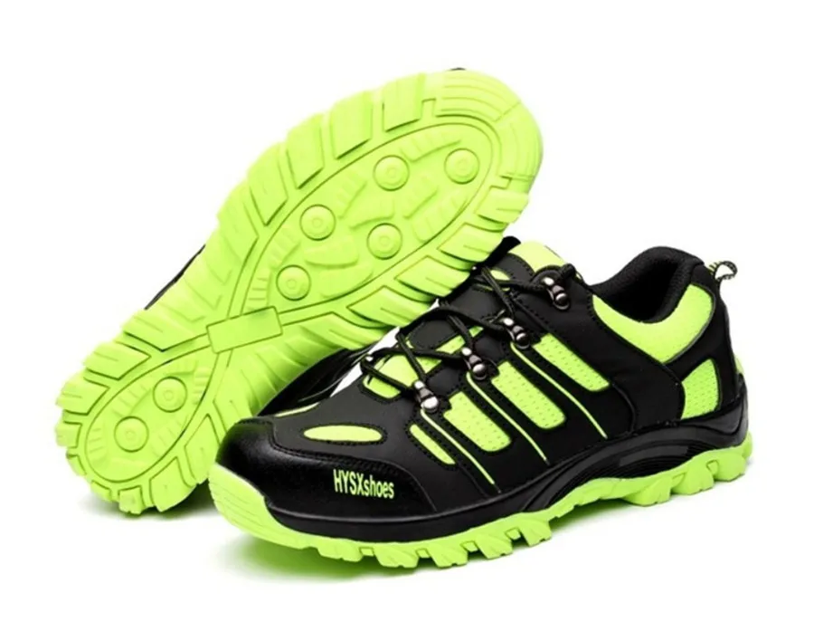 Сталь безопасная обувь для мужчин легкие дышащие Flyknit сетки рабочие ботинки обувь проколов строительство кроссовки