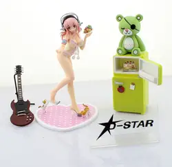 Бесплатная доставка Sexy 7 "Супер Sonico сорочка куколка DX рисунок комплект Deluxe Edition штучной упаковке ПВХ фигурку Коллекция модель игрушки