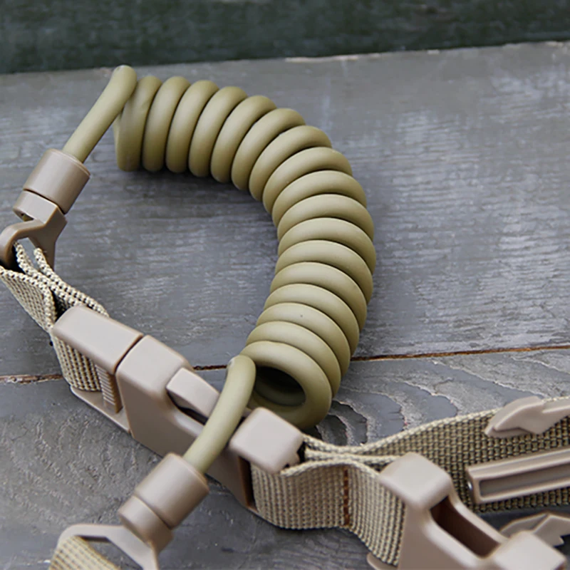 

Tactical Key-chain Retractable Plastic Spring Elastic Rope Security Chain For Airsoft Hiking Camping Climbing Spring Rope Strap