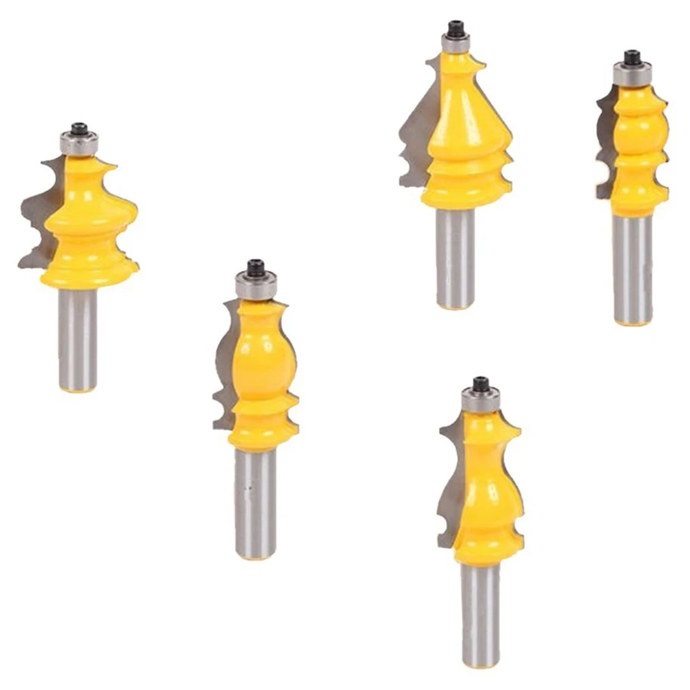 

5pcs 1/2 inch Shank Wood Cutter Casing Architectural Cemented Molding Router Bit Trimming Wood Woodworking Cutter Power Tool