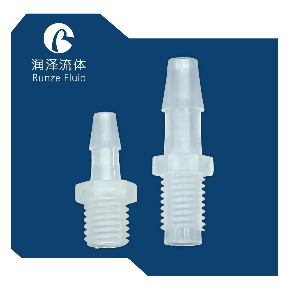 

PP PTFE Barbed to 1/4-28UNF Coned Male Adapters