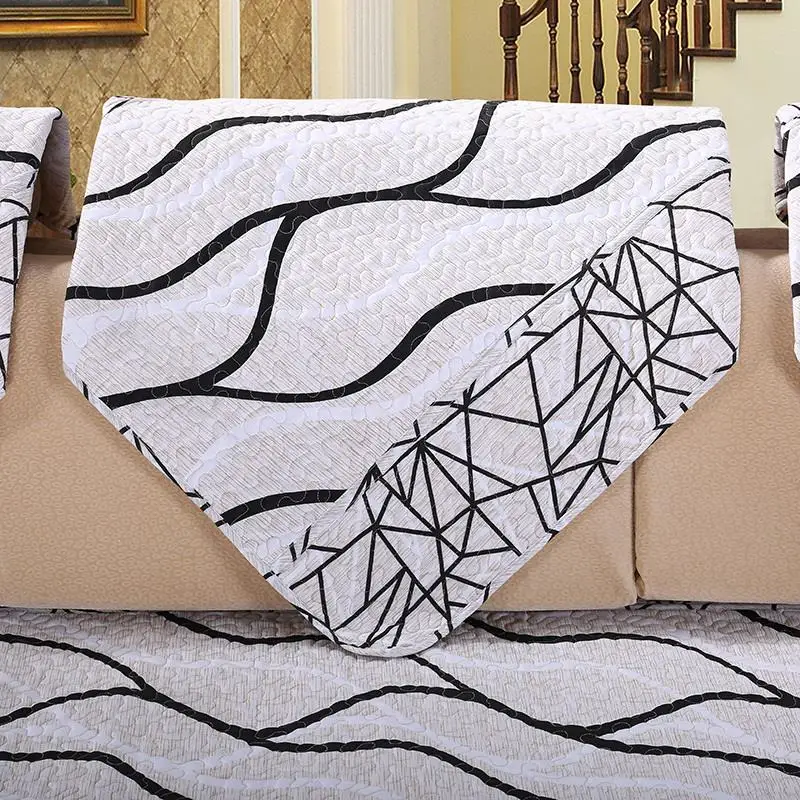 Чехол для дивана в черно белую полоску 1 шт. секционный чехол клетчатый и