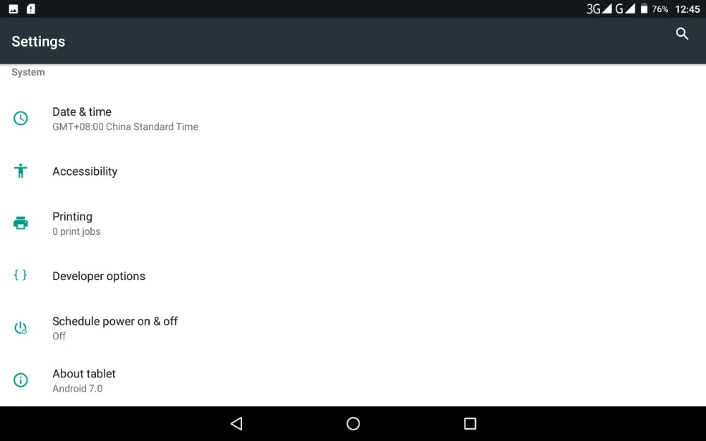 Setting phablet