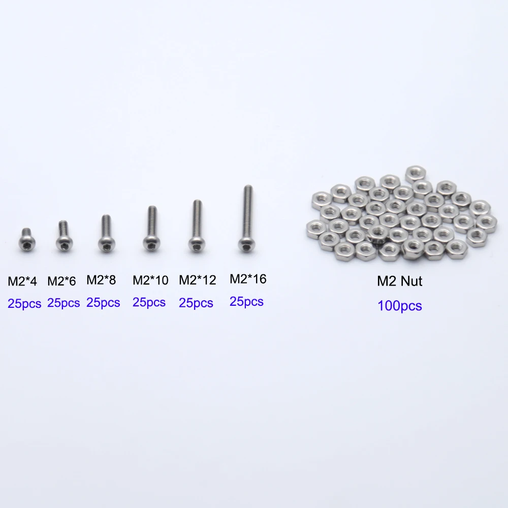 Round head Stainless Steel Allen Bolts With Hex Nuts Screws Assortment