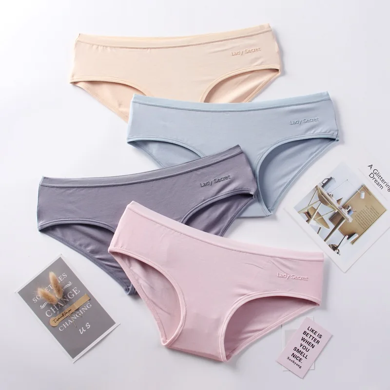 New cotton sexy ladies panties low waist simple solid color women's briefs comfortable high quality cotton girls underwear
