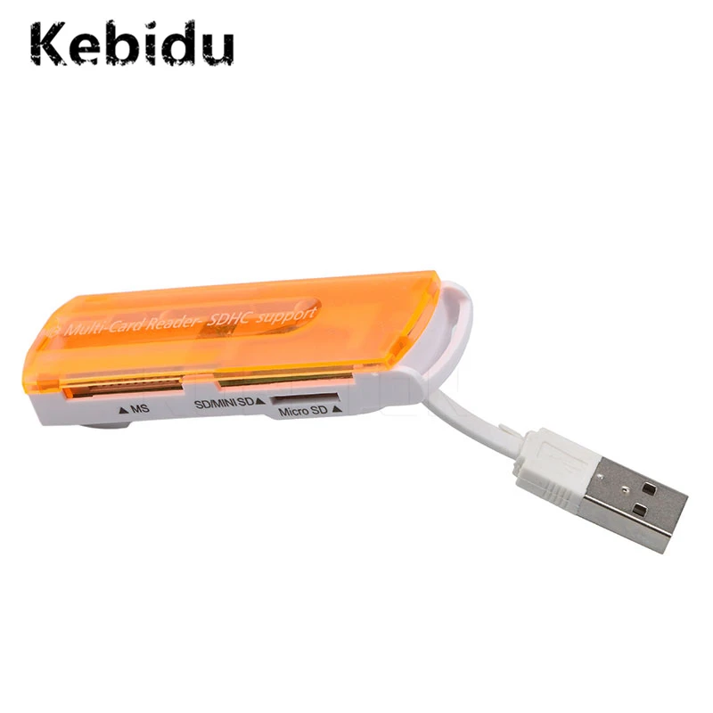 

Kebidu 2PCS/lot USB 2.0 Memory Stick Multi-Card Reader OTG Card Reader with USB Cable for Mini Micro SD SDHC MS SD TF Wholeasle